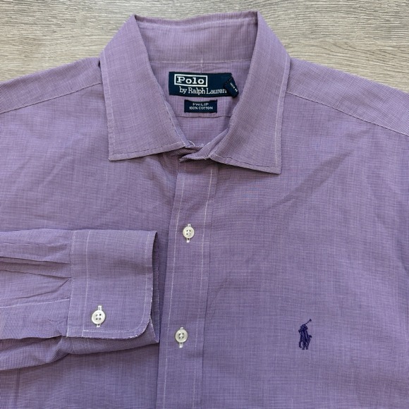 Ralph Lauren Other - Polo Ralph Lauren Philip Dress Shirt Mens 16 34/35 Purple Lavender Check